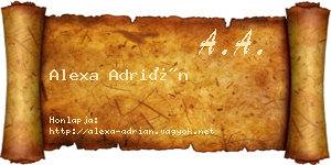 Alexa Adrián névjegykártya